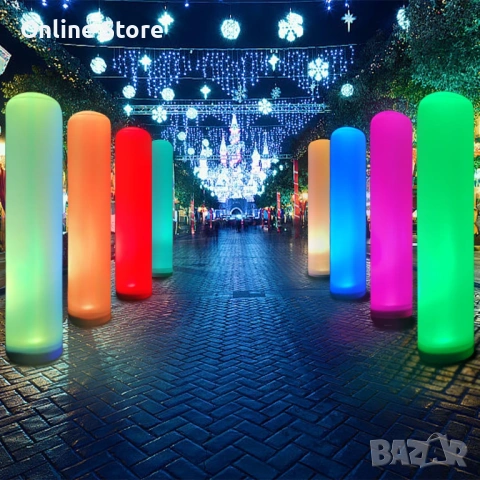 Надуваема LED осветителна колона 3 м – 16 цвята, с дистанционно, 1 брой, снимка 6 - Декорация за дома - 54176374