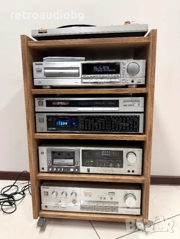 🔈Ретро аудио система TECHNICS - усилвател, сд плеър, триглав дек, тунер, еквалайзер, грамофон, рак, снимка 2 - Аудиосистеми - 55498814