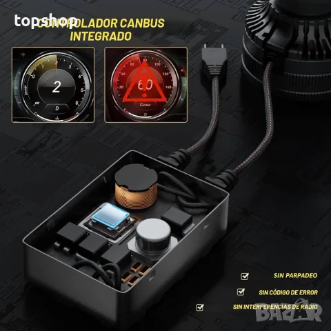 Чисто нови H7 LED Крушки DeveChos 160W 30000LM Canbus 6500K (1:1 размер)  , снимка 4 - Аксесоари и консумативи - 55592004