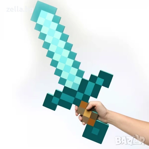 Диамантен меч Minecraft от EVA пяна 60 см – Безопасна играчка за деца, косплей и тематични 10096