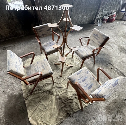 Комплект от 4 стола + 1 поставка за цветя , снимка 2 - Други - 55097669