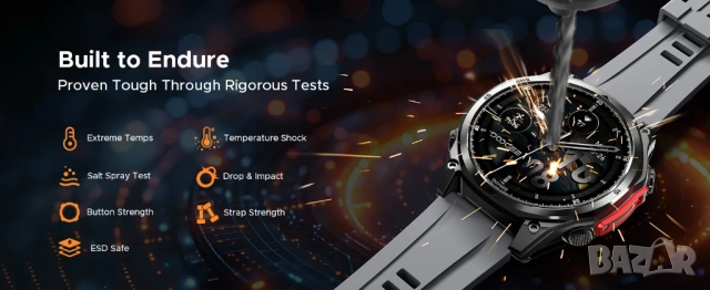 Смарт часовник Doogee Anywise W1 Pro - 1.43" AMOLED, Stainless Steel, снимка 14 - Смарт часовници - 54063300