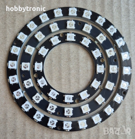 RGB LED WS2812 ring,  цветен ринг ардуино