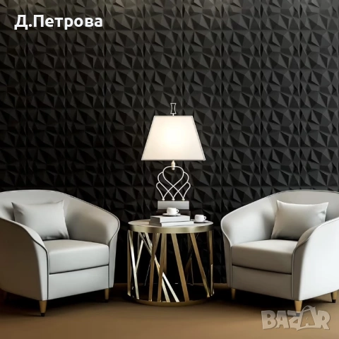 Art3d 3D Стенни Панели Diamond – Комплект 33 бр. | 30 x 30 см | Матово черно, снимка 2 - Други - 54663920