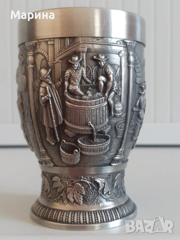 Немски комплект за ракия  от калай Antik*Vintage #81 1, снимка 5 - Антикварни и старинни предмети - 54525688