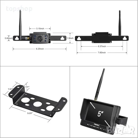 Чисто нова безжична система камера за задно виждане Haloview MC5111 5" 720P HD IP69K DVR за кемпер.., снимка 5 - Аксесоари и консумативи - 55416186