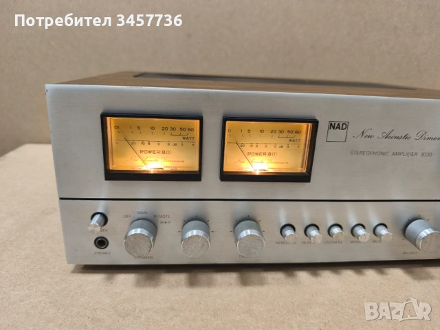 Стерео усилвател NAD 3030 Винтидж красавец , снимка 7 - Ресийвъри, усилватели, смесителни пултове - 54842483