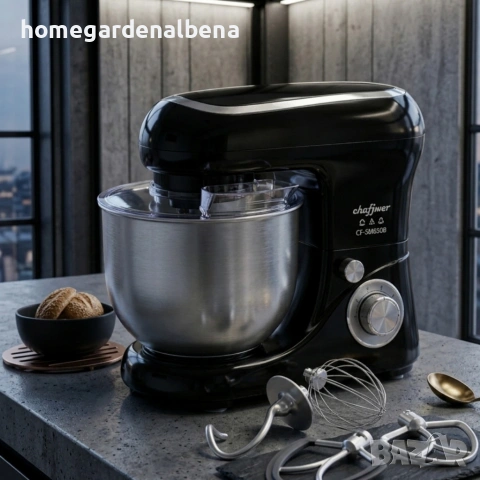 Планетарен миксер Cheffinger 1600W | 6.5L INOX купа | 6 скорости + Пулс , снимка 3 - Миксери - 54356059
