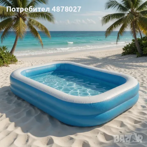 Надуваем семеен басейн 200x150 см + компактна електрическа помпа, снимка 4 - Басейни и аксесоари - 55535408