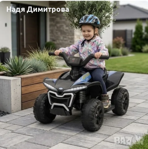 Детско акумулаторно ATV 6V 25W – Електрическо ATV с LED светлини за деца 1.5+ години, черно, снимка 2 - Електрически играчки - 55571007