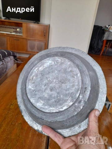 Стара медна,бакърена паница,чиния, снимка 3 - Други ценни предмети - 54282990