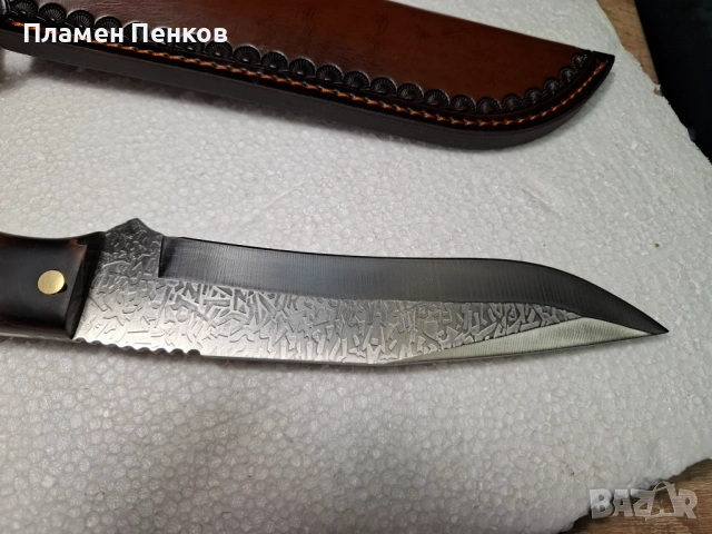 Ловен нож ръчна изработка нож с релефно острие, снимка 9 - Ножове - 54391947