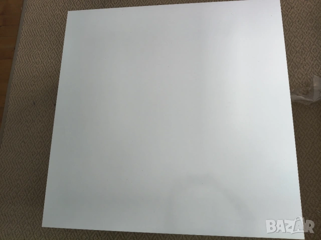 холна Маса 90X90  височина 41 с колелцата 47см бял плот, цвят състарен Дъб