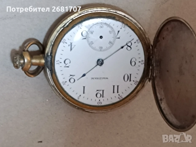 позлатен джобен часовник Waltham