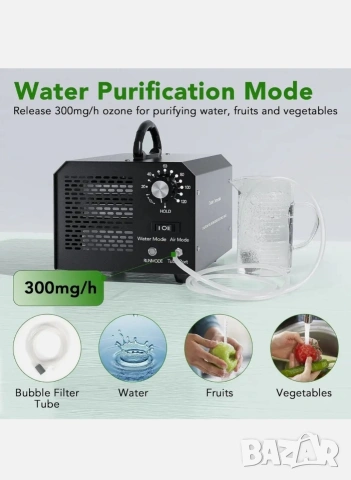 Генератор на озон, FELLAT 10000 mg/h Индустриален пречиствател на въздух с режим въздух/вода , снимка 12 - Овлажнители и пречистватели за въздух - 54136980