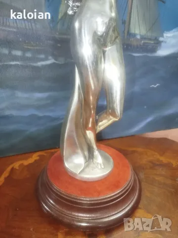 Посеребрена скулптурна реплика на гола женска фигура, създадена по модел на Giuseppe Bessi, снимка 5 - Колекции - 55564364