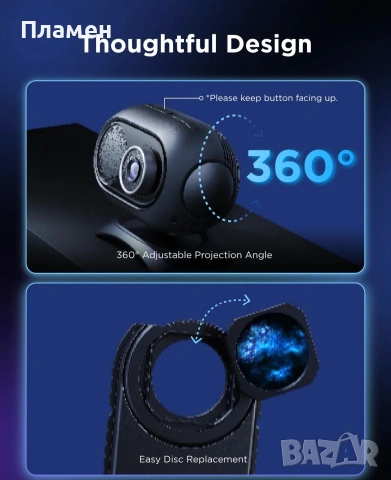 Govee Galaxy Light Projector 2 Pro H609D – Само изпробван, като нов, пълен комплект, снимка 7 - Друга електроника - 54984937