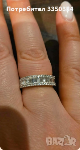 Пръстен 14к бяло злато с 1.5ct диаманти, снимка 2 - Пръстени - 54883281