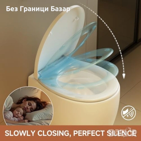 Нова Бяла тоалетна седалка Soft Close UF универсална O Shape антибактериална за баня wc, снимка 3 - Други стоки за дома - 54468391