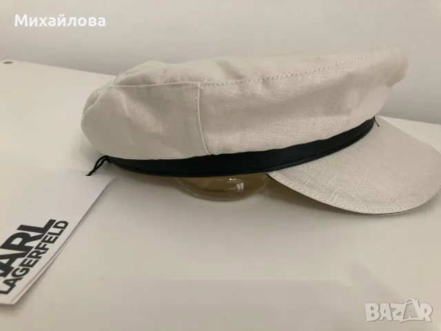 Karl Lagerfeld, бяла шапка с козирка – НОВА с етикет, снимка 7 - Шапки - 55600310