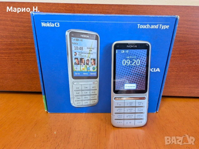 Nokia C3-01 Touch and Type, отлично състояние, сребърен, 5 MP камера, USB порт