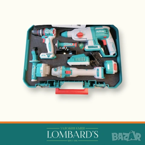 Комплект Total Винтоверт, ъглошлайф и перфоратор, N:3163451