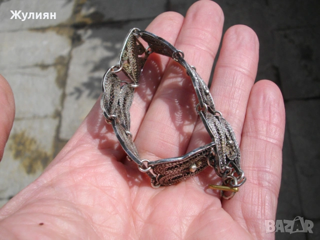 СТАРА ПОСРЕБРЕНА ГРИВНА ФИЛИГРАН, снимка 7 - Антикварни и старинни предмети - 54492916