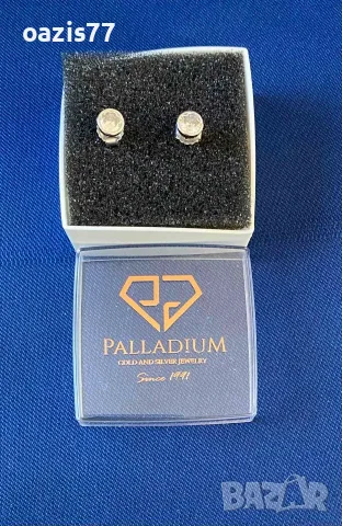 Колие My silver-Au и Ag; Обици с цирконий Palladium-Au; Пръстен със светло син сапфир-сърце-Au, снимка 2 - Бижутерийни комплекти - 55448342