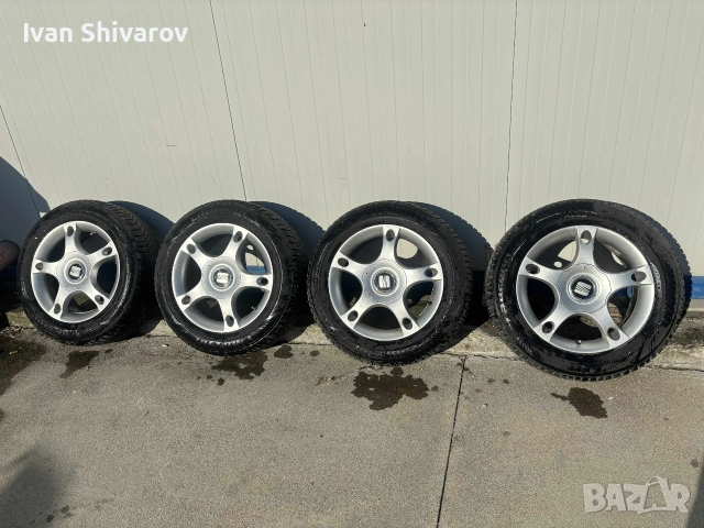Джанти със зимни гуми за Seat 5x100 16'', снимка 5 - Гуми и джанти - 54100986