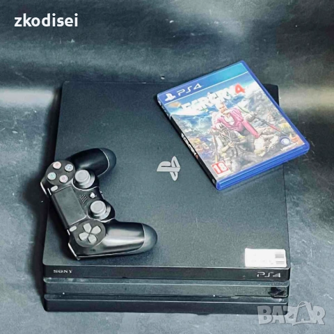 Конзола SONY - PS4 PRO с 1бр. джойстик и 1бр. игра