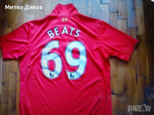 Ливърпул маркови футболни тениски Адидас #9 и Макрон #69 Beats-удари размер Л и двете, снимка 16 - Футбол - 54743342