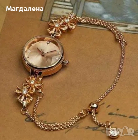 Дамски часовник-гривна Champagne Gold от неръждаема стомана, снимка 3 - Дамски - 55137748