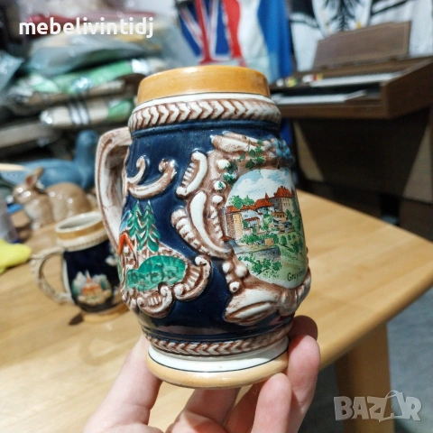 Германски бирени халби с релефна декорация, снимка 6 - Чаши - 53651469