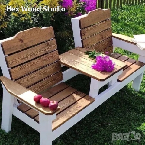 Градинска пейка с масичка „Duo Relax“, снимка 4 - Градински мебели, декорация  - 53997679