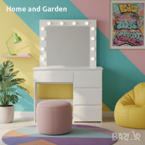 Тоалетка с голямо Led огледало - перфектна за всеки интериор