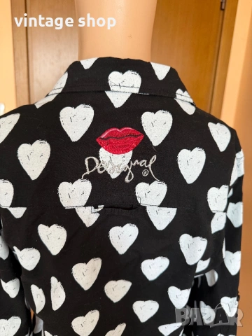 Риза с десен сърца Desigual, размер М, снимка 5 - Ризи - 54461502