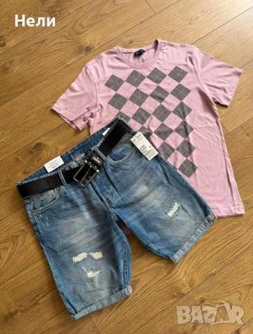 H&M Мъжки нови жестоки къси дънки, снимка 6 - Къси панталони - 55011290