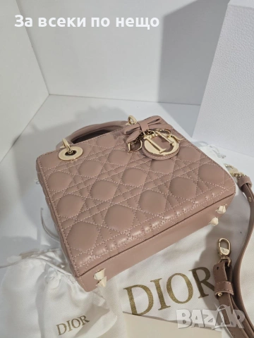 Lady Dior Дамска Бежова Чанта От Агнешка Кожа Код Brand Luxury Fashion18, снимка 7 - Чанти - 54960688