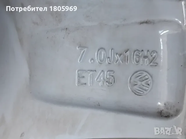 4бр. ал, джанти VW (оригинални) 5x112 , 7x16 , ET45, снимка 6 - Гуми и джанти - 55290781