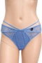 Hunkemöller дамски бикини L – синя дантела с ефектни ленти, снимка 1