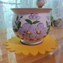 Красива кашпа с рисувани цветя, снимка 1