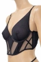 Hunkemöller сутиен/корсет 80B в черно с тюл и ефектен дизайн, снимка 2