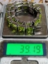 Маркова, масивна сребърна гривна с перидот 39.19гр, снимка 8