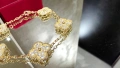 Van Cleef & Arpels VCA 5 Motifs Gold Diamonds Vintage Alhambra Дамска Гривна, снимка 3