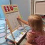 Детска двулицева магнитна дървена дъска Kruzzel 22472 със сметало и часовник, 67 см, снимка 6