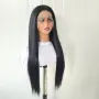 Черна права перука 70 см с дантелена зона 13x4 Lace Front, снимка 4