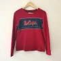Lee Cooper червена дамска блуза суитшърт с лого размер M, снимка 2