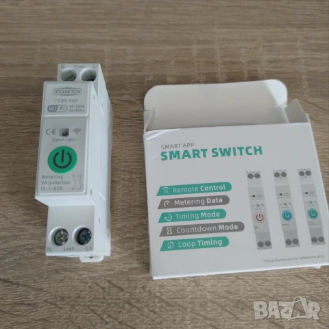 TOMZN WiFi Смарт автоматичен прекъсвач 63A | Tuya Smart | Мониторинг на изразходена енергия, снимка 8 - Друга електроника - 54971635