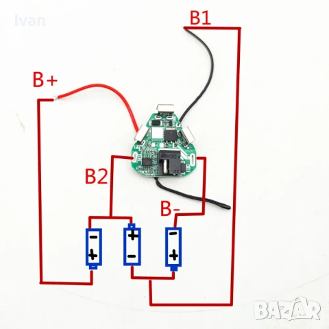 BMS защитен модул за Li-ion батерии 3S, 12.6V, 20A, снимка 2 - Друга електроника - 53997462