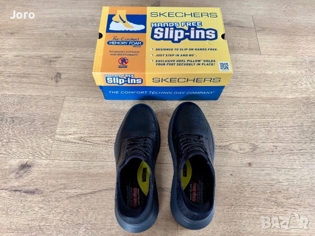 Skechers, кожени обувки, черен, 42.5, снимка 4 - Ежедневни обувки - 54634980